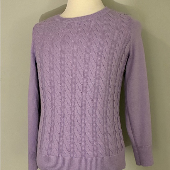 Talbots Purple Cable Knit Sweater NWOT - Picture 8 of 10